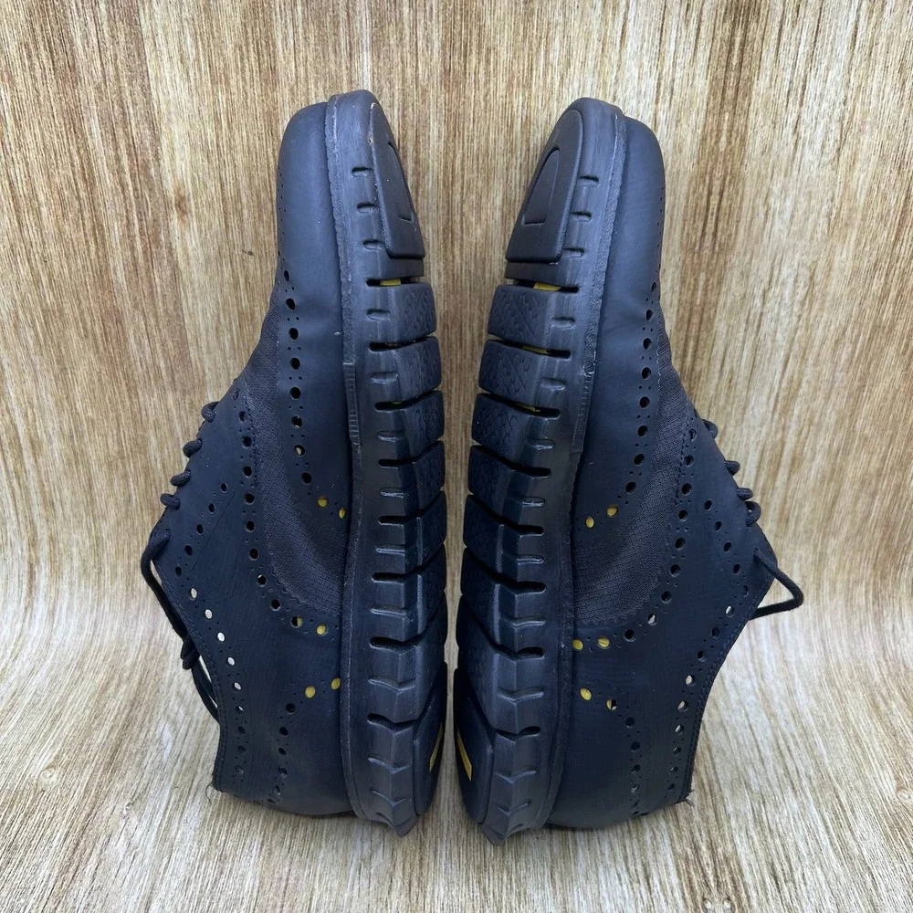 Cole Haan ZeroGrand No Stitch Men's 7.5 Black Wingtip Oxford Dress Shoes C12973